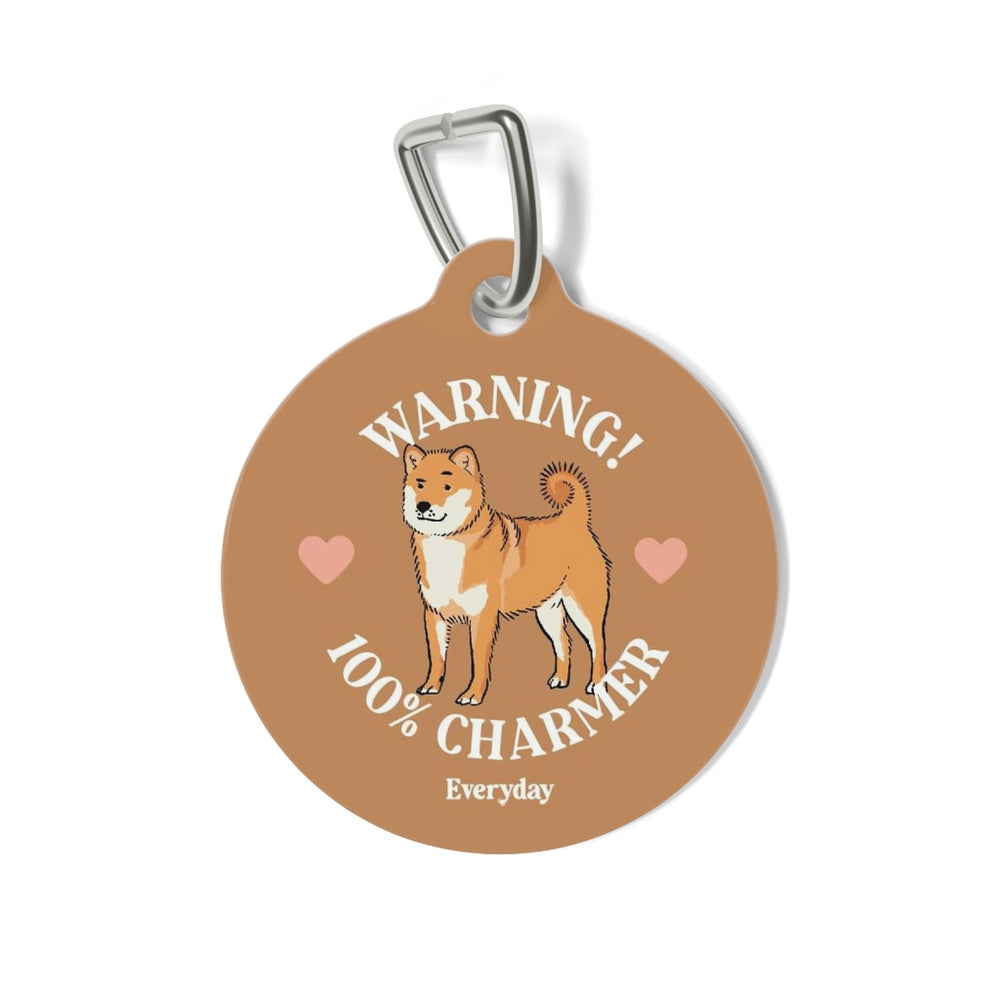 “Warning! 100% Charmer” Dog Tag